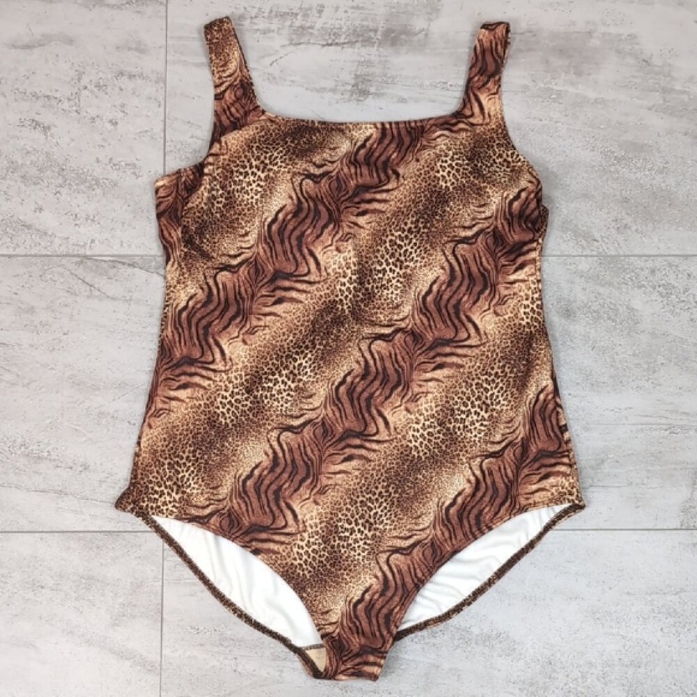 Vintage Baltex One Piece Swimsuit Animal Print Leopard Womens Plus Size 18W - Picture 9 of 9